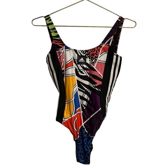 Adidas | Rich Mnisi Printed One Piece Swimsuit Size 2 - Picture 4 of 7